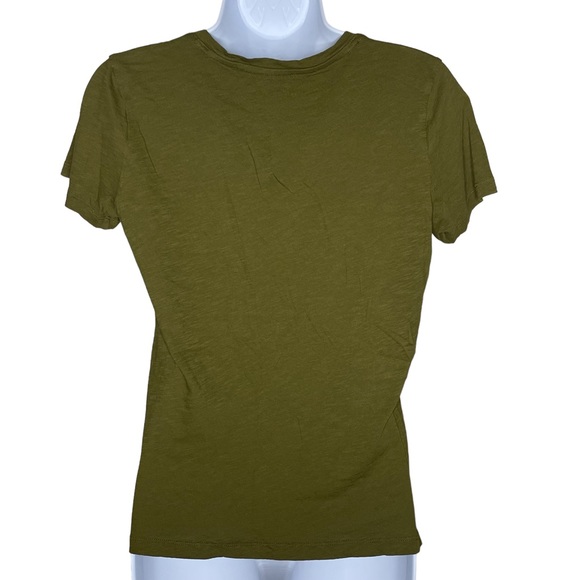 Madewell Solid Green V-Neck Short Sleeve Tee - Picture 2 of 8